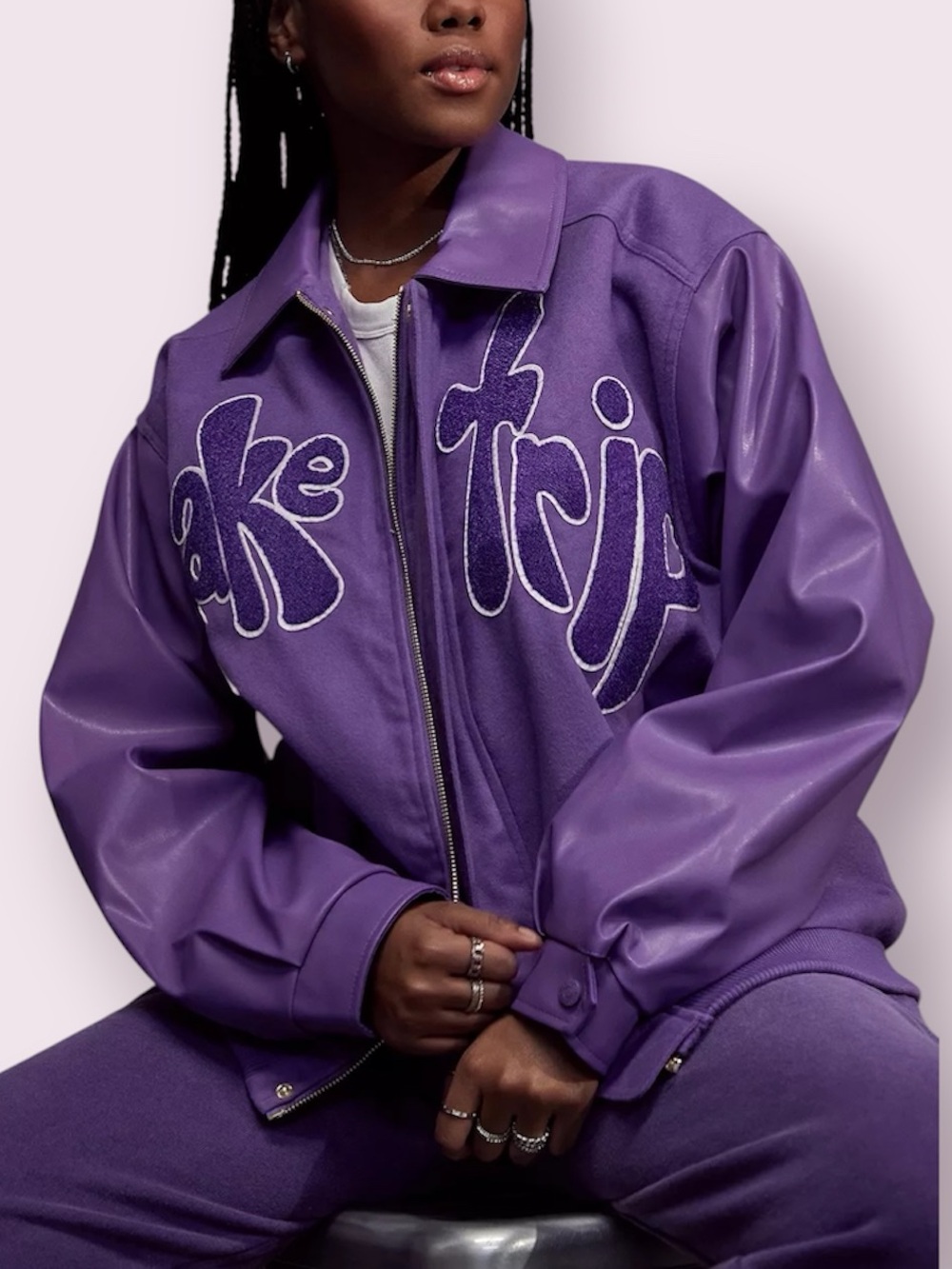 House Of Sunny Take A Trip Purple Bomber Jacker Rare Size Small